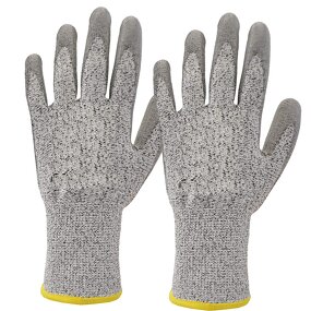 Cut Resistant Gloves Manufacturer - Sunshine HPPE Fiberglass Liner PU Coated Level 5