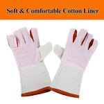 Welding Gloves Manufacturer - SWELDER EN388 EN407 4131X CE Yellow 14INCH Cowhide with Cotton Lining