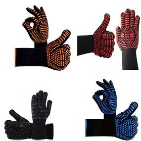 BBQ Gloves Manufacturer - SUNSHINE Grillhandschuhe Customized 1472F Barbecue Oven Slip Silicone Heat Resistant