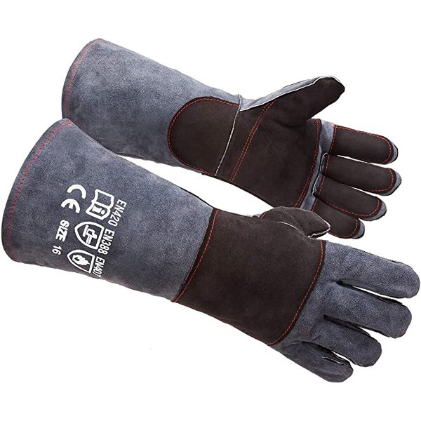 Animal Handling Gloves Manufacturer - Swelder Anti-Bite Kevlar Reinforced Leather for Dog Cat Falcon Reptile Snake