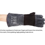 Animal Handling Gloves Manufacturer - Swelder Anti-Bite Kevlar Reinforced Leather for Dog Cat Falcon Reptile Snake