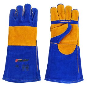 Welding Gauntlet Gloves Manufacturer - Swelder Premium 16inch Long Heat Fire Resistant Leather Forge Mig