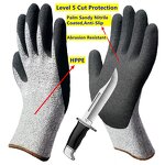 Anti-Cut Gloves Manufacturer - Swelder Level 5 HPPE with Sandy Nitrile Coated on Palm