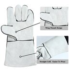 Welding Gloves Manufacturer - Swelder 14" Length F8800 Natural Shoulder Split Cowhide Heat Resistant Stick