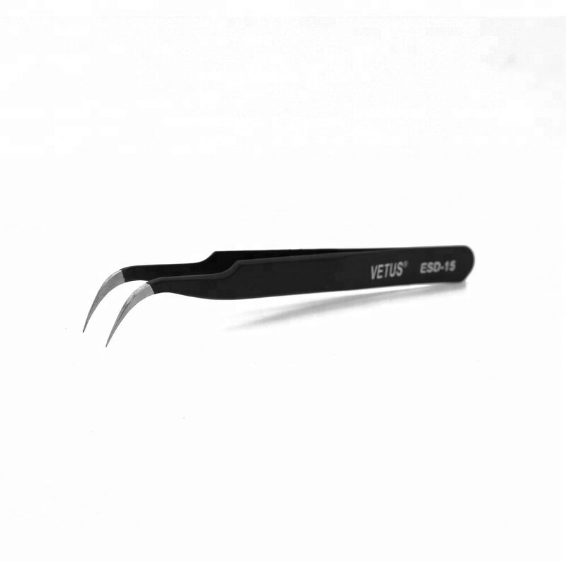 Tweezers Manufacturer - ESD Black Anti Static for Eyelash Extension 116mm