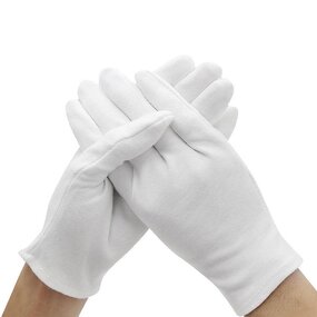 ESD Gloves Manufacturer - Free Sample 100% Cotton Microfiber White for Jewelry Silver