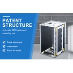 ESD PCB Magazine Rack Manufacturer - 355*320*563mm Handle Type Metal for SMT & PCB Assembly