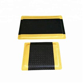 ESD Anti-fatigue Mat Manufacturer - Black&Yellow Non-slip Diamond Plate PVC Rubber