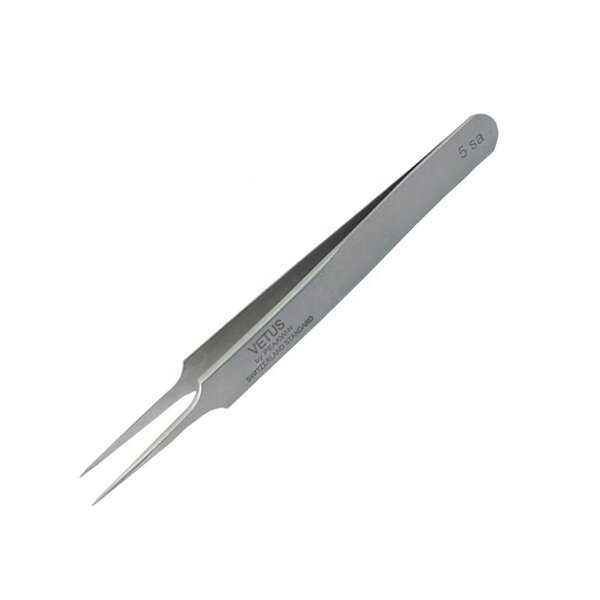 Tweezers Manufacturer - 5-SA VETUS Stainless Steel Custom for Eyelash Extension with Logo