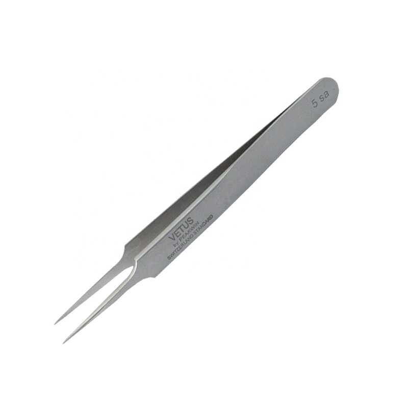 Tweezers Manufacturer - 5-SA VETUS Stainless Steel Custom for Eyelash Extension with Logo