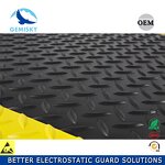 ESD Anti-fatigue Mat Manufacturer - Black&Yellow Non-slip Diamond Plate PVC Rubber