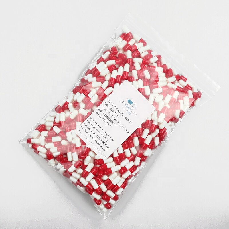 Gelatin Capsules Manufacturer - Size 00 0-2 Red White Blue 1000Pcs 10000Pcs Hard Shells