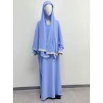 Abaya Manufacturer - Lace Trim Two-Piece Set Loose Elegant Long Robe Dress