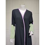Abaya Manufacturer - 2025 New Color Blocking Open Front Islamic Modest Dress