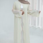Abaya Manufacturer - 2025 Eid Open Embroidered Kimono Dubai Muslim Abaya