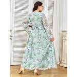 Kaftans - Middle East Dubai Green Silver Printing Eid Caftan Moroccan