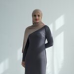 Inner Dress - 8 Colors Long Sleeve Modal Knitted Under Abaya Muslim