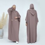 Abaya Manufacturer - 2024 10 Colors Sport Style With Hoodie Muslim Long Dress