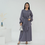 Abaya Manufacturer - 4 Colors Modern Turkish Two Piece Dubai Islamic Abaya Set