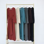 Abaya Manufacturer - 6 Colors 2024 Latest Design With Waist Wrap Islamic Clothing