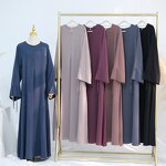 Abaya Manufacturer - 2025 Ramadan Eid 6 Colors Dubai Plain Nida Adjustable Strings