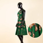 African Dress - Real Ankara Wax Cotton Batik Print Summer Women Dress