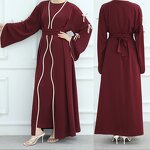 Abaya Manufacturer - 2025 Eid 5 Colors 2 Piece Set With Bows Inner Dress