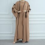 Abaya Manufacturer - 2025 Eid 5 Colors 2 Piece Set With Bows Inner Dress