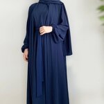 Abaya Manufacturer - 2023 6 Colors New Design Dubai 2 Piece Muslim Abaya Set