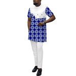 Men Set - Bazin Ankara 100% Cotton Shirts Shorts Suit South Africa