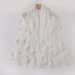 Hijab Scarf - Pearl Chiffon Bowknot Rhinestone Beaded Islamic Long Shawl