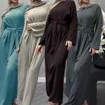 Abaya Manufacturer - 6 Colors 2024 Latest Design With Waist Wrap Islamic Clothing