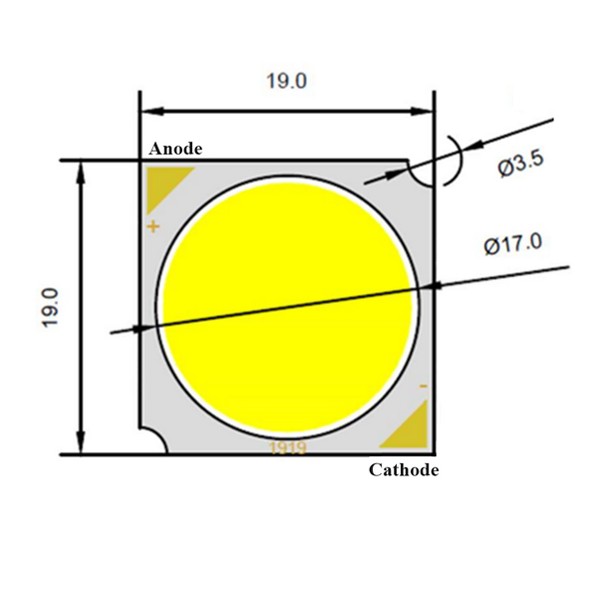 COB LED Module - Starsealand 5000W 120x120 Blue Green White Hole Mounting