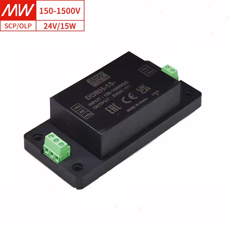 DC-DC Converter Manufacturer - MEAN WELL DDRH-15-24P 15W High Input 150-1500Vdc for Solar & Power Systems