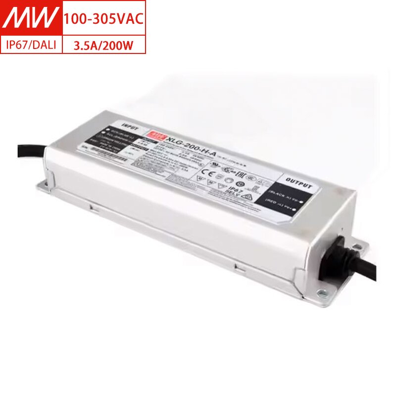 LED Driver Manufacturer - Mean Well XLG-200-H-A 200W Waterproof for Outdoor Lighting USA Shipping