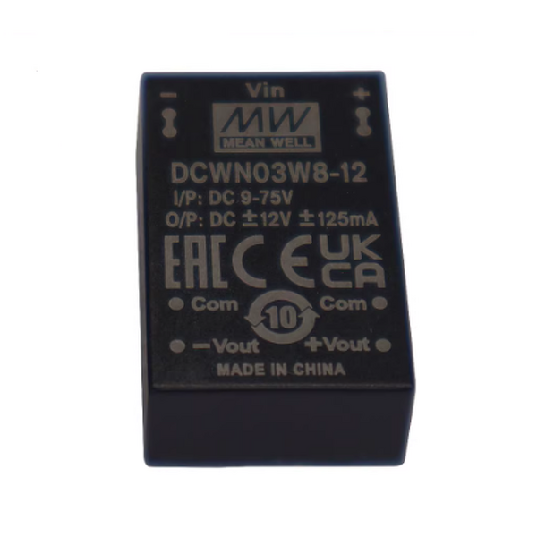 DC-DC Converter Manufacturer - MEAN WELL DCWN03W8-15 3W 9-75V Input for Monitoring & Diagnostic Systems