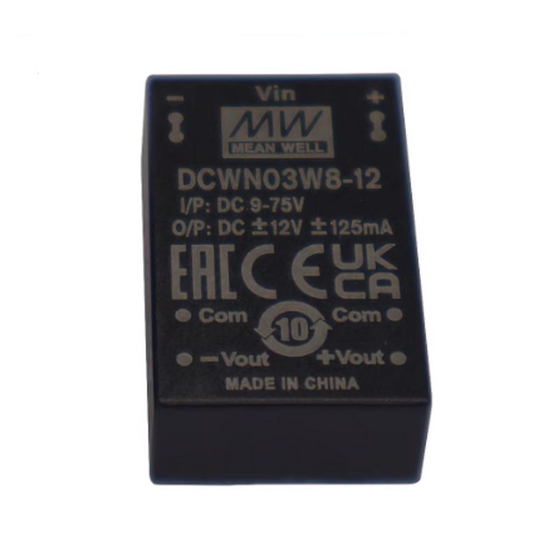 DC-DC Converter Manufacturer - MEAN WELL DCWN03W8-15 3W 9-75V Input for Monitoring & Diagnostic Systems