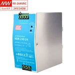DIN Rail Power Supply Manufacturer - MEAN WELL NDR-240-24 24V 10A 240W 88.5% Eff. for Industrial Automation USA Shipping