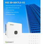 Solar Inverter Manufacturer - Growatt MID 50KTL3-X2 50KW 4 MPPT 98.8% Eff. IP66 Three-Phase for Commercial