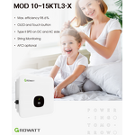 Solar Inverter Manufacturer - Growatt MOD 12000TL3-X 12kW Three Phase 1100V DC 98.6% Eff. Flexible PV Configuration