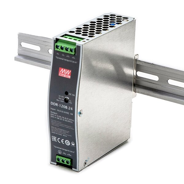 DC-DC Din Rail Converter Manufacturer - MEAN WELL DDR Series 120W-480W 24V Output for Industrial System