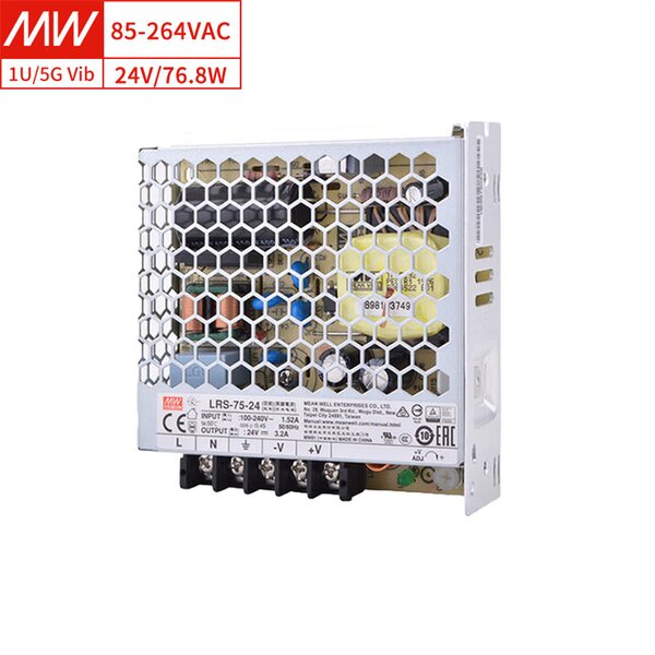 Power Supply Manufacturer - Mean Well LRS-75-24 24V 3.2A 75W 90% Eff. for USA Shipping