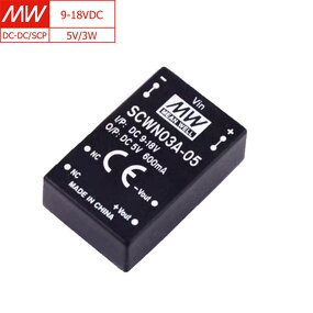 DC-DC Converter Manufacturer - MEAN WELL SCWN03A-05 3W 9-18V to 12V for Industrial/Telecommunication