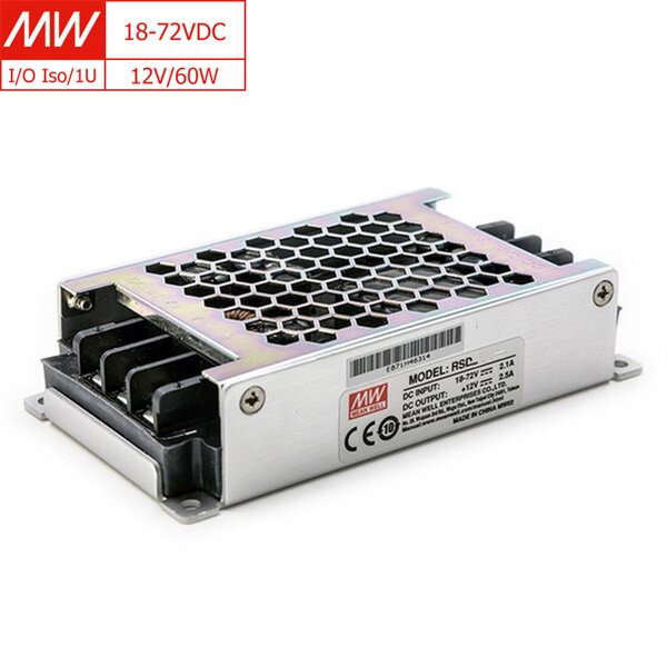 DC-DC Converter Manufacturer - MEAN WELL RSD-60L-12 60W 93% Eff. for Rail & Industrial Applications
