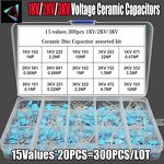 Capacitor Kit - 300pcs 1KV-3KV High Voltage Ceramic 15 Types