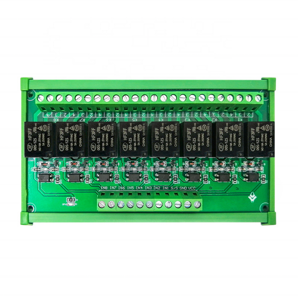 Relay Module - 8-Channel 5V/12V/24V High-Level Optocoupler Isolation