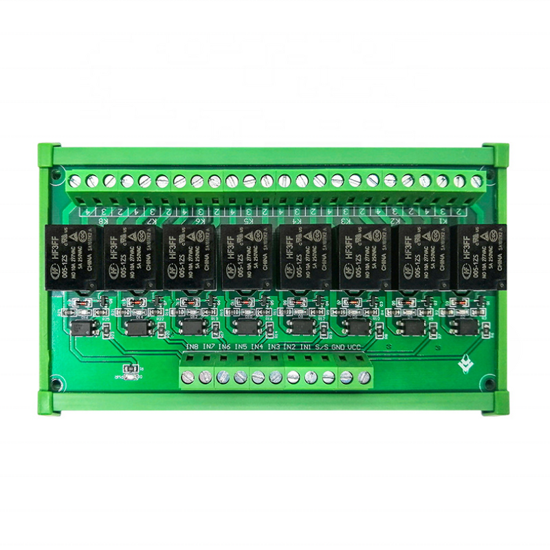 Relay Module - 8-Channel 5V/12V/24V High-Level Optocoupler Isolation