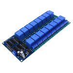 Relay Module - 16-channel 5V 12V Optocoupler LM2596 Power Supply Board