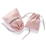 Jewelry Pouch Manufacturer - Custom Logo 8*10cm Pink Flannle Drawstring Pouch