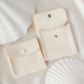 Jewelry Pouch Manufacturer - Custom Logo Microfiber Envelope Flap Snap Button Pouch